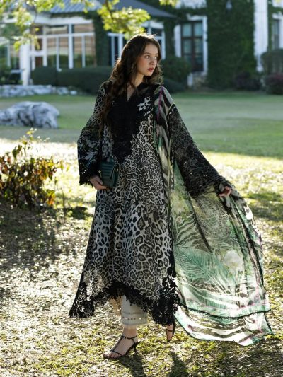 ELAF Lawn Print Embroidered Dress With Chiffon Printed Dupatta (Unstitched) (ST467)