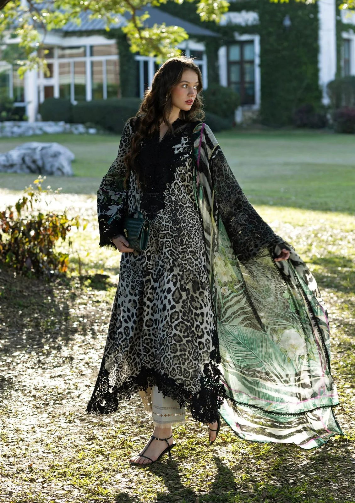 ELAF Lawn Print Embroidered Dress With Chiffon Printed Dupatta (Unstitched) (ST467)