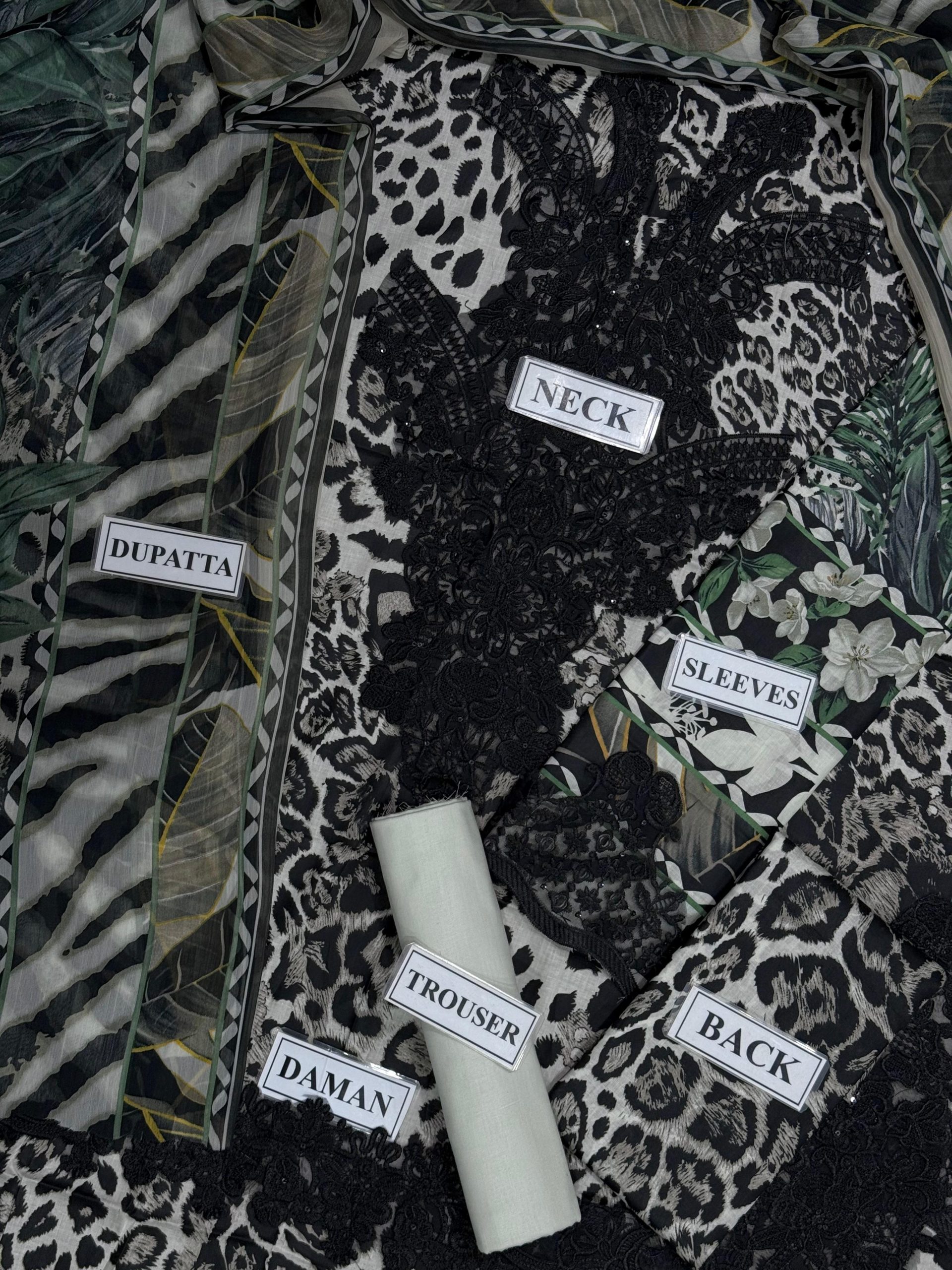 ELAF Lawn Print Embroidered Dress With Chiffon Printed Dupatta (Unstitched) (ST467) - Image 2