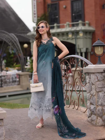 Elegent Lawn Heavy Embroidered Dress Wilk Silk Printed Dupatta (Unstitched) (ST466)