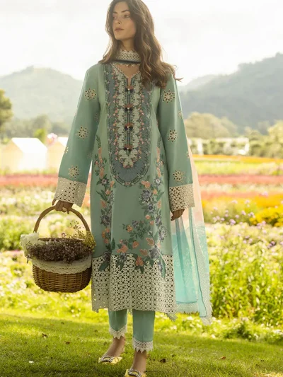 MUSHQ Embroidered Lawn Dress With Chiffon Printed Banadora Dupatta (Unstitched) (ST475)