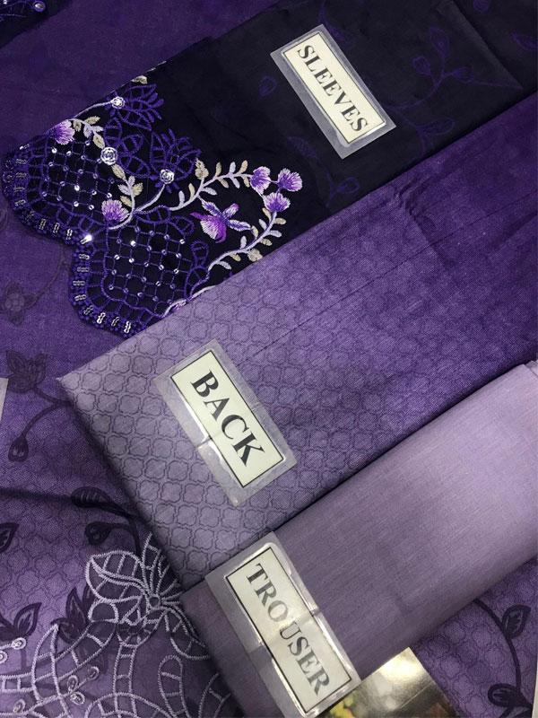 Noor By Sadia Asad Double Shaded Printed Lawn Dress 4-Sided Embroidered Chiffon Dupatta (Unstitched) (ST488) - Image 4