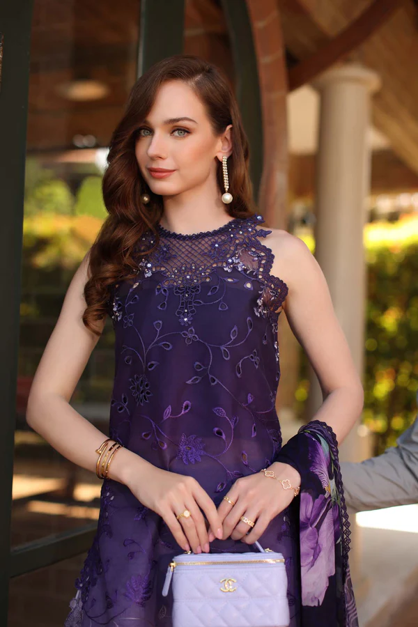 Noor By Sadia Asad Double Shaded Printed Lawn Dress 4-Sided Embroidered Chiffon Dupatta (Unstitched) (ST488) - Image 2