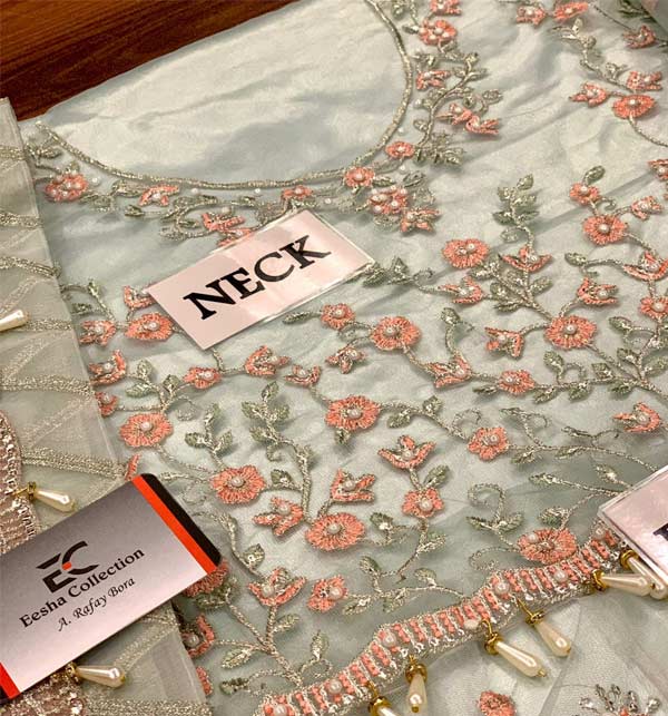 Luxury Heavy Embroidered Net Bridal Dress with Embroidered Net Dupatta (UnStitched) (ST523) - Image 3