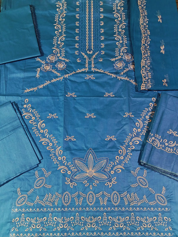 Luxury Cotton Lawn Embroidery Dress Chiffon Embroidery Dupatta (Unstitched) (ST517) - Image 2