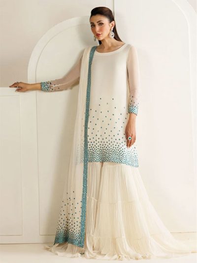 JAZMIN Heavy Embroidered Chiffon Dress With Embroidered Chiffon Dupatta (Unstitched) (ST526)