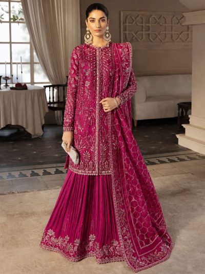 SORAYA Organza Heavy Hand Work Embroidered Wedding Dress With Organza Heavy Embroidered Dupatta With Inner (Unstitched) (ST522)