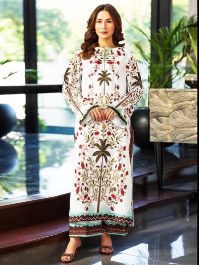 Trending Viscose Slub Digital Printed Long Kaftan Shirt Stylish Ethnic Wear (Unstitched) (ST531)
