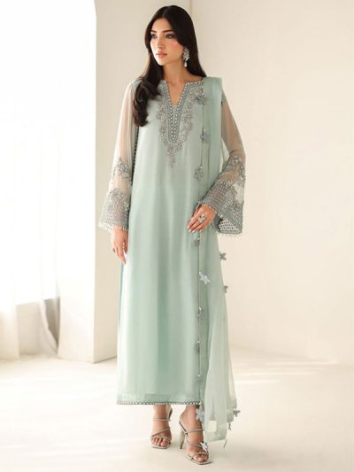 Luxury Chiffon Heavy Embroidered Dress With 4-Sided Embroidered Chiffon Dupatta (Unstitched) (ST541)