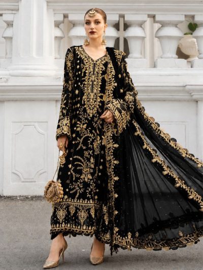 Maria B Unstitched Luxury Chiffon Dress 2026 | Heavy Embroidered Party Wear Suit with Chiffon Embroidered Dupatta (ST559)